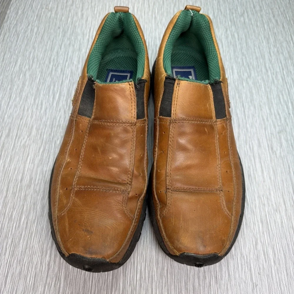 Polo Sport Ralph Lauren Driving Loafers Brown Leather Slip On‎ Shoes Mens 8B